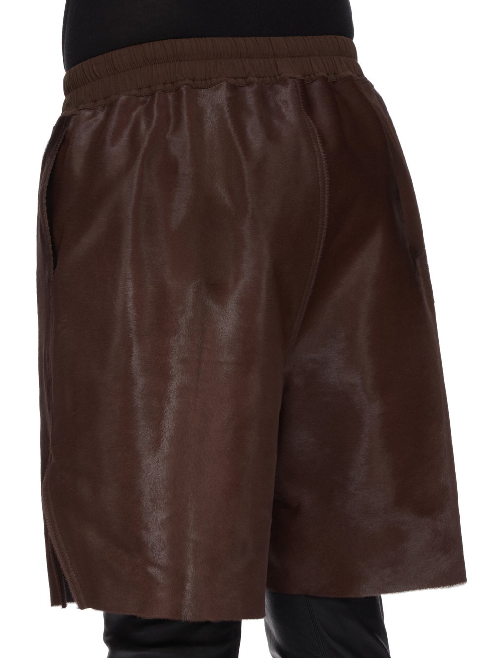 RICK OWENS FW23 LUXOR BOXERS IN BROWN SOFT PONY