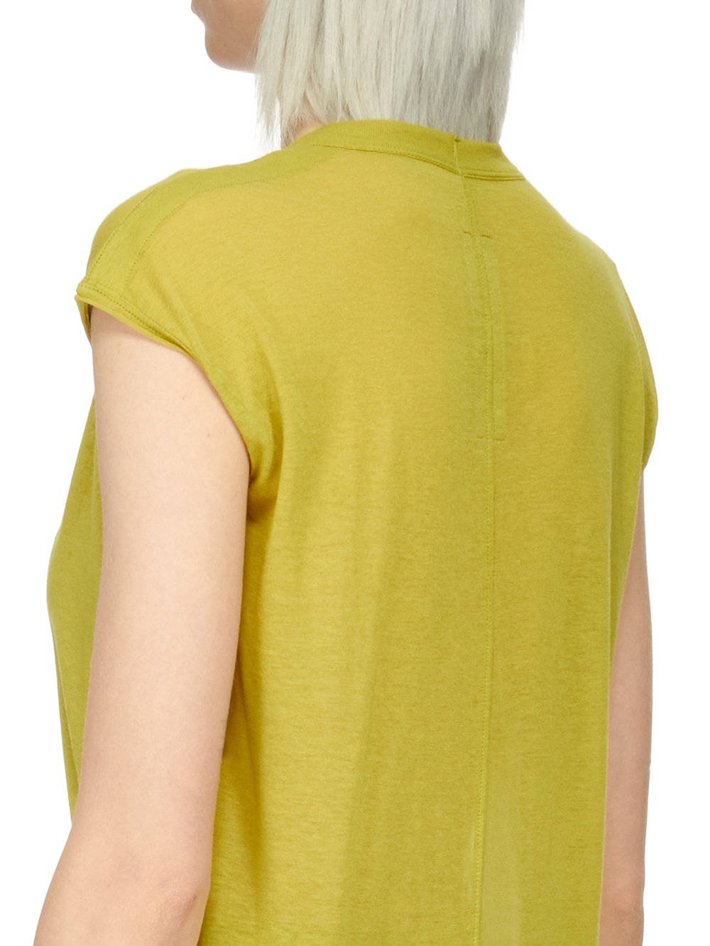 RICK OWENS FW23 LUXOR DYLAN T IN ACID YELLOW UNSTABLE COTTON