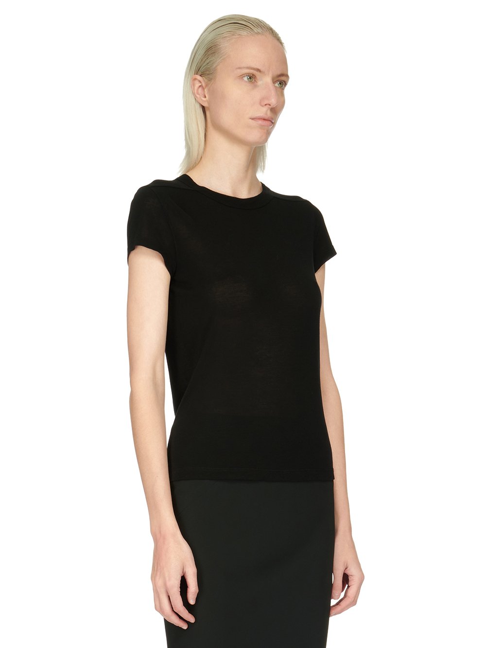 RICK OWENS FW23 LUXOR CROPPED LEVEL T IN VISCOSE SILK JERSEY