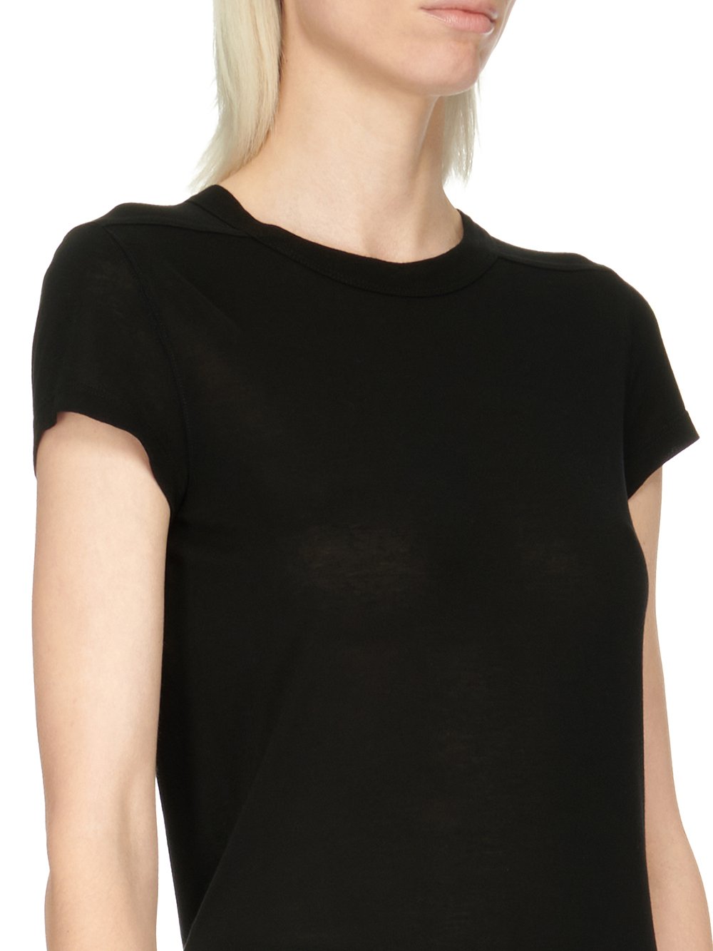 RICK OWENS FW23 LUXOR CROPPED LEVEL T IN VISCOSE SILK JERSEY