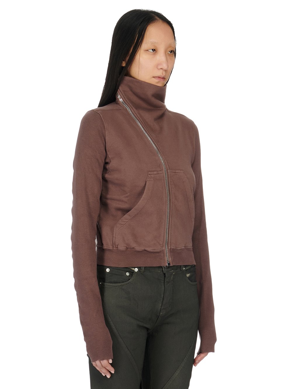 RICK OWENS FW23 LUXOR MOUNTAIN SWEAT IN MAUVE FURKA HEAVY SWEATSHIRT 