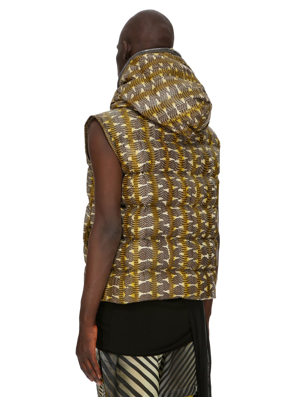 RICK OWENS FW23 LUXOR SEALED VEST IN ACID STRIPE BOIGA SNAKE