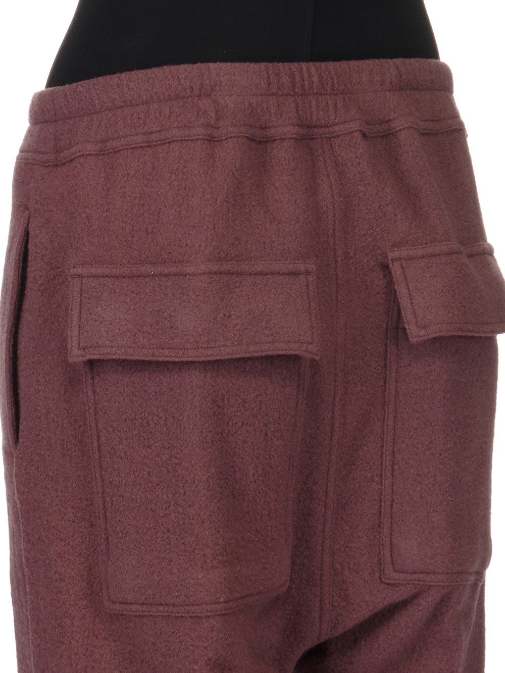 RICK OWENS FW23 LUXOR DRAWSTRING ASTAIRES CROPPED IN AMETHYST SOFT WOOL FLANNEL