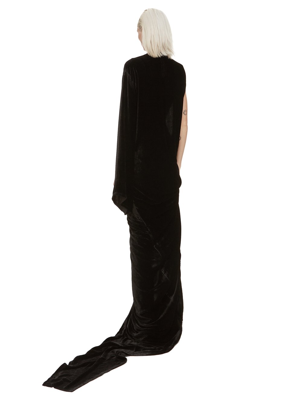 RICK OWENS FW23 LUXOR EDFU GOWN IN BLACK VELVET