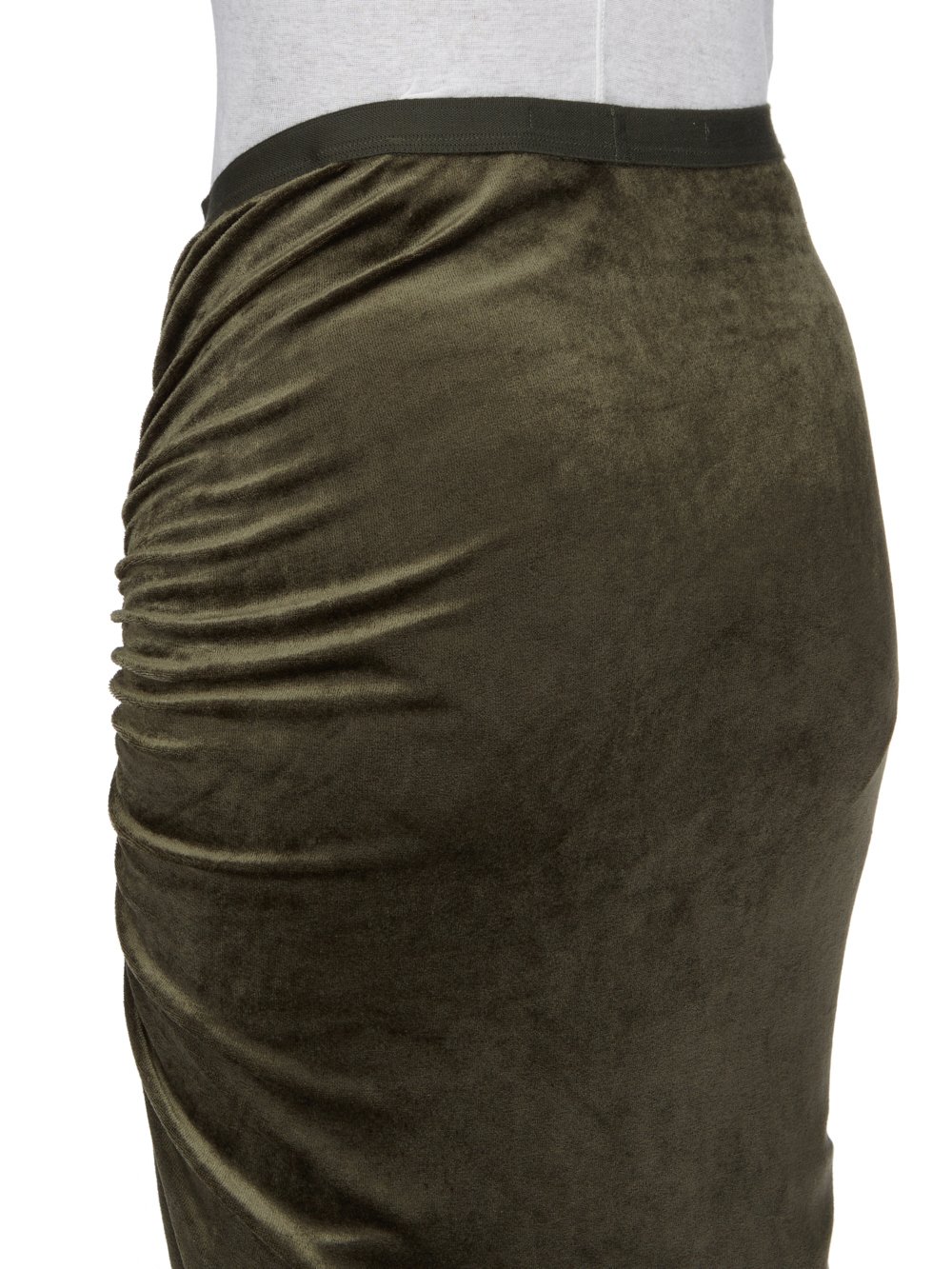 RICK OWENS LILIES FW23 LUXOR SVITA SKIRT IN FOREST VELVET JERSEY