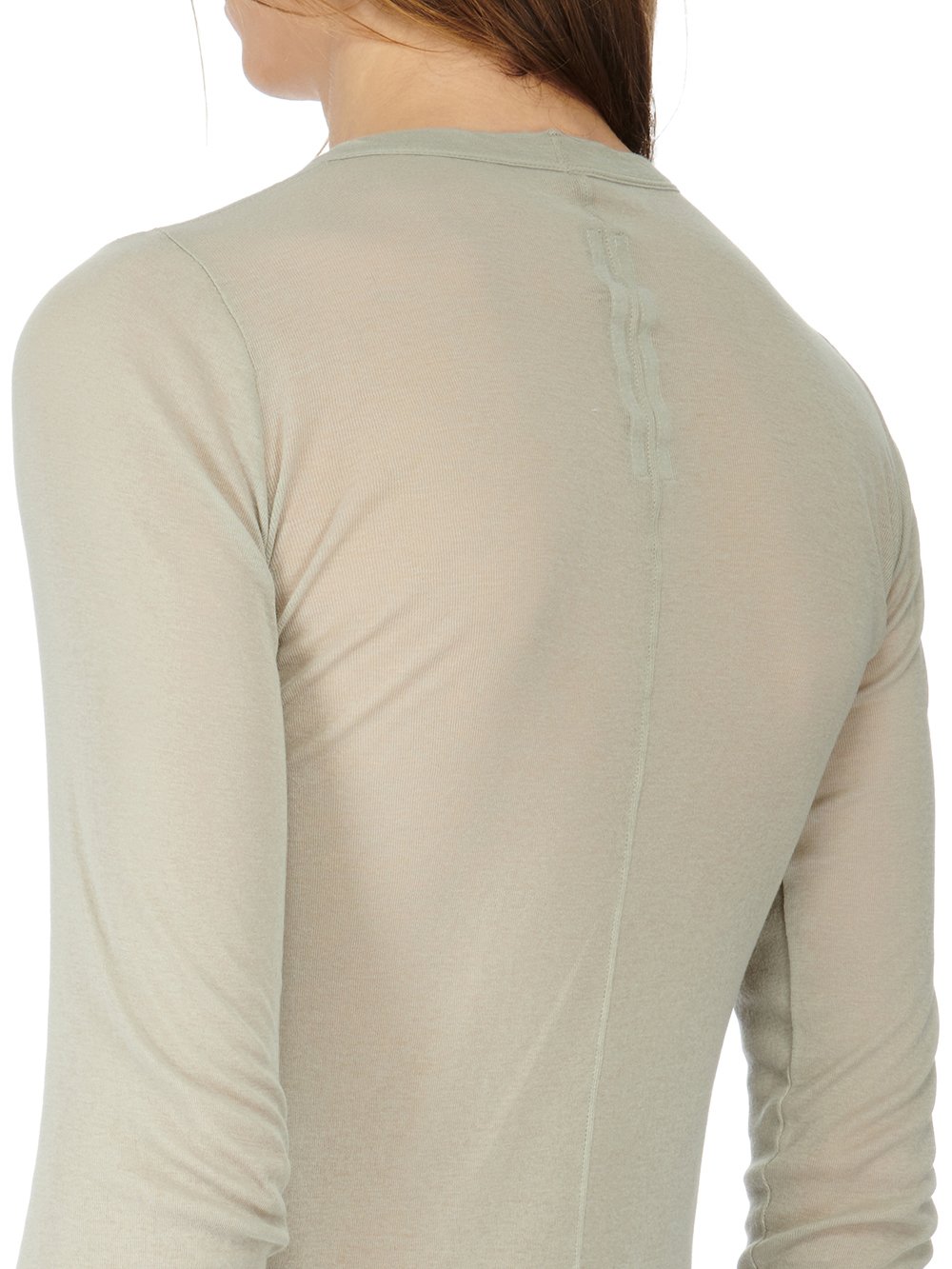 RICK OWENS FW23 LUXOR RIB LS T IN PEARL MINI RIB JERSEY