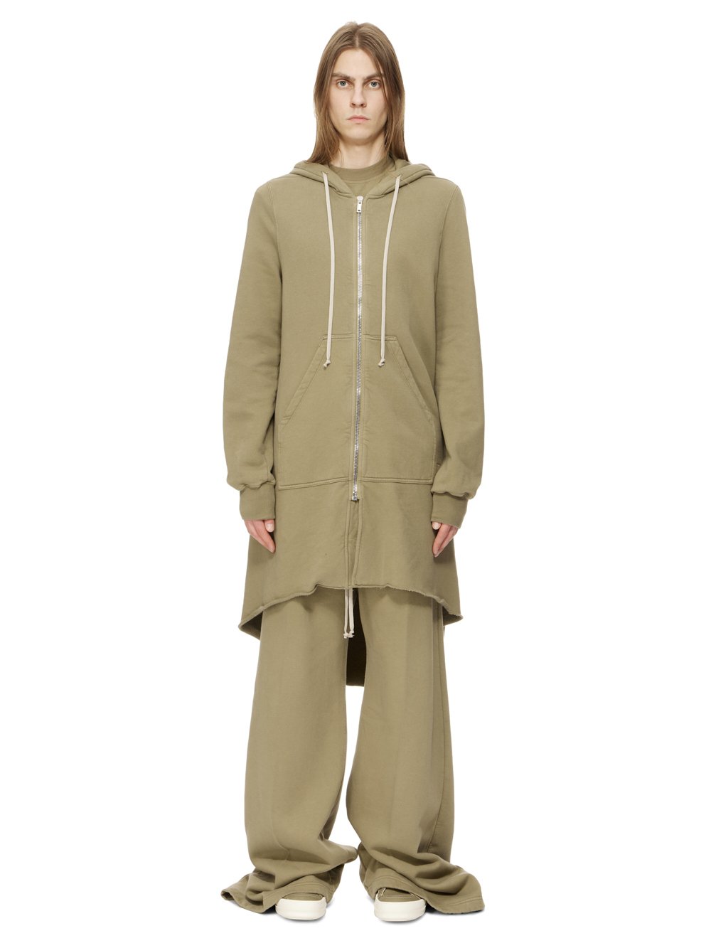 DRKSHDW FW23 LUXOR HOODIE FISHTAIL PARKA IN PALE GREEN FURKA HEAVY SWEATSHIRT