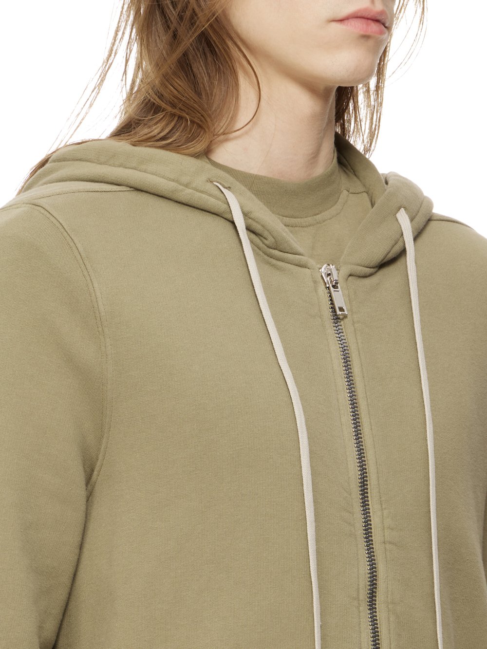 DRKSHDW FW23 LUXOR HOODIE FISHTAIL PARKA IN PALE GREEN FURKA HEAVY SWEATSHIRT