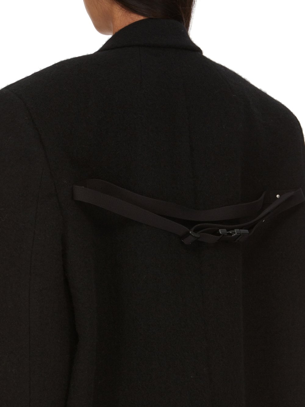 RICK OWENS FW23 LUXOR JUMBO TATLIN LONG COAT IN  BLACK BOILED WOOL