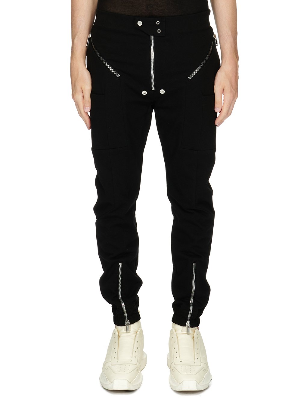 RICK OWENS FW23 LUXOR EASY STROBE CARGOS IN BLACK HEAVY JERSEY