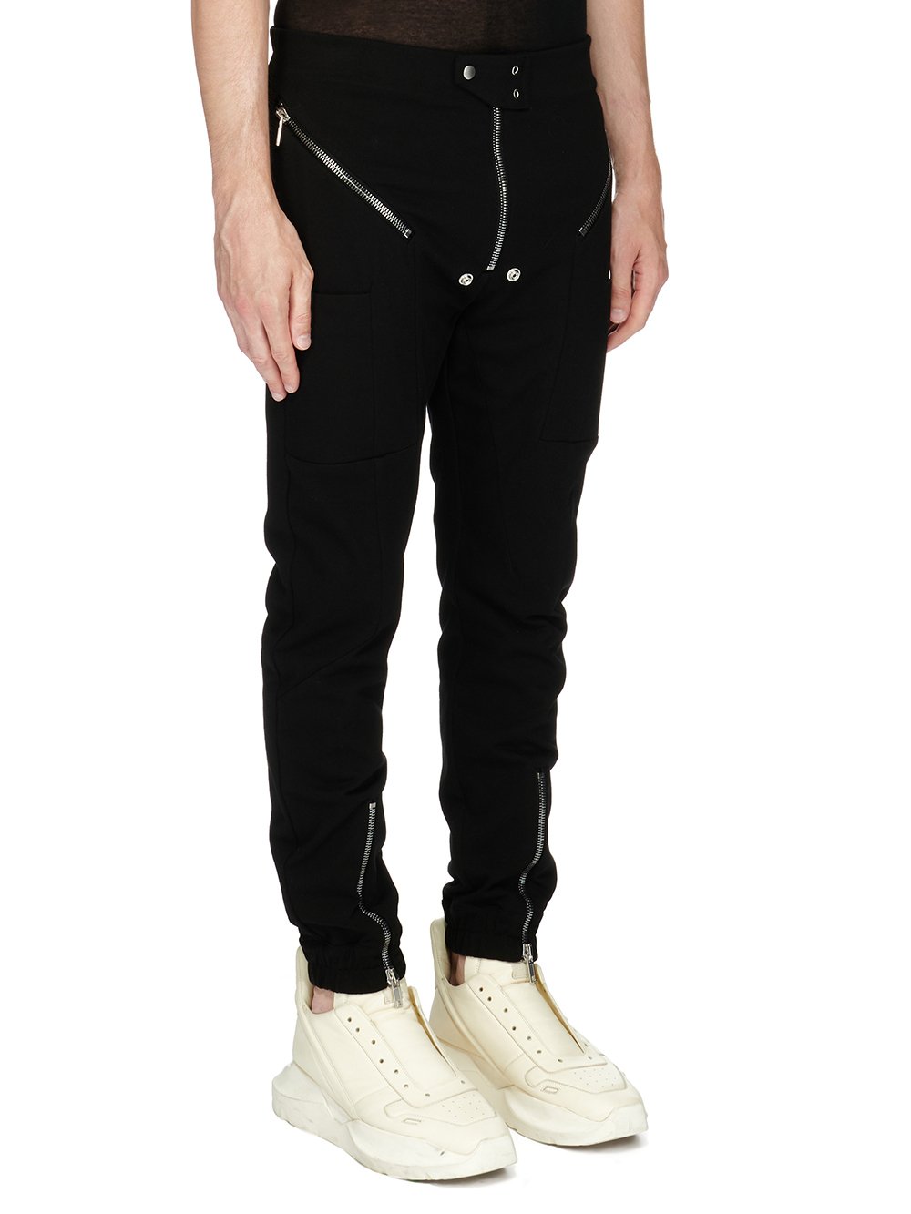 RICK OWENS FW23 LUXOR EASY STROBE CARGOS IN BLACK HEAVY JERSEY