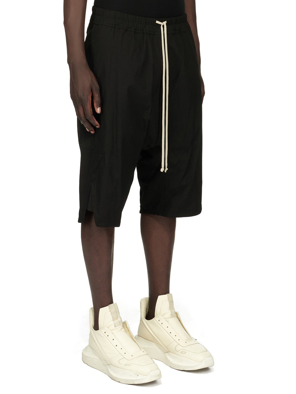 RICK OWENS FOREVER BASKET SWINGER IN BLACK HEAVY COTTON POPLIN