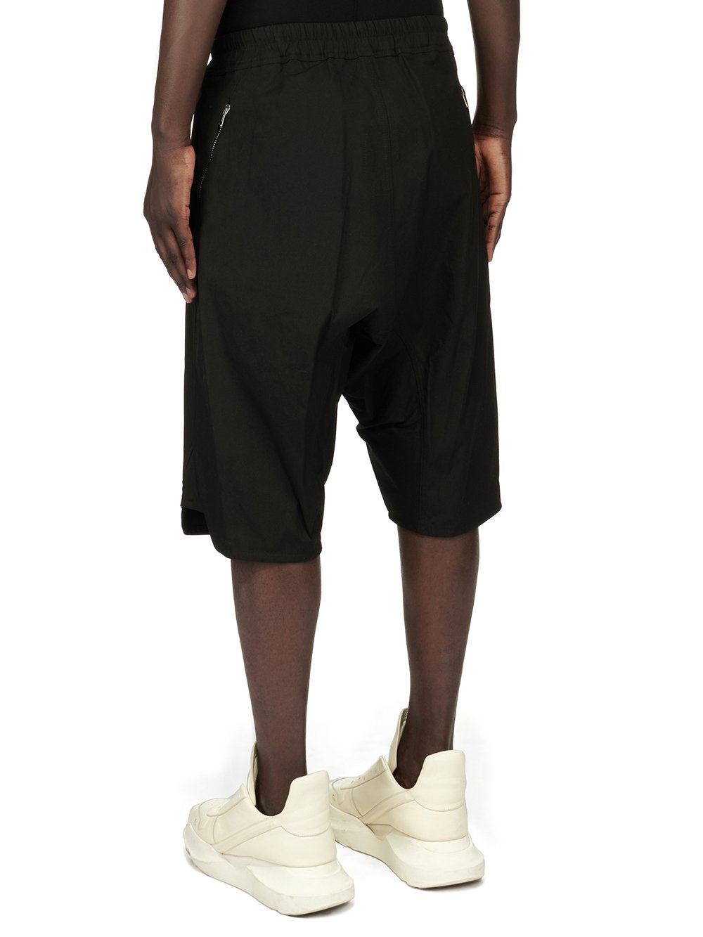 RICK OWENS FOREVER BASKET SWINGER IN BLACK HEAVY COTTON POPLIN