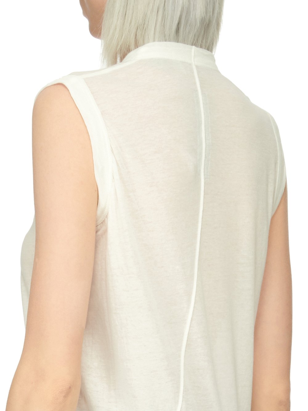 RICK OWENS FOREVER BASIC SL T IN MILK UNSTABLE COTTON