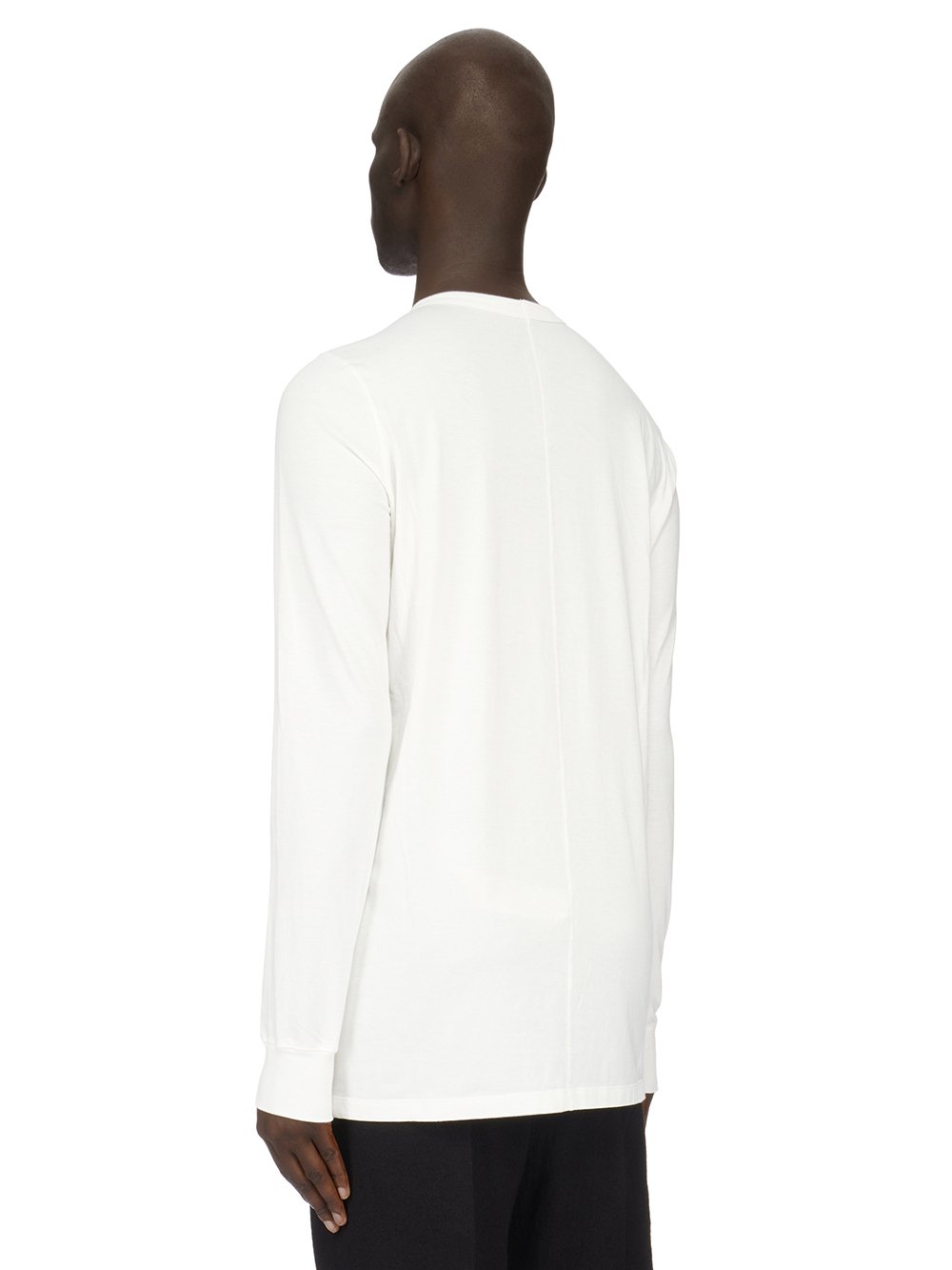 RICK OWENS FW23 LUXOR LEVEL LS T IN MILK WHITE CLASSIC COTTON JERSEY