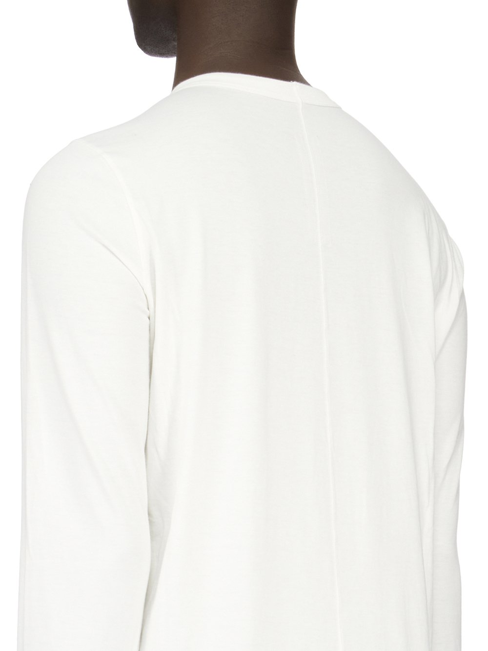 RICK OWENS FW23 LUXOR LEVEL LS T IN MILK WHITE CLASSIC COTTON JERSEY