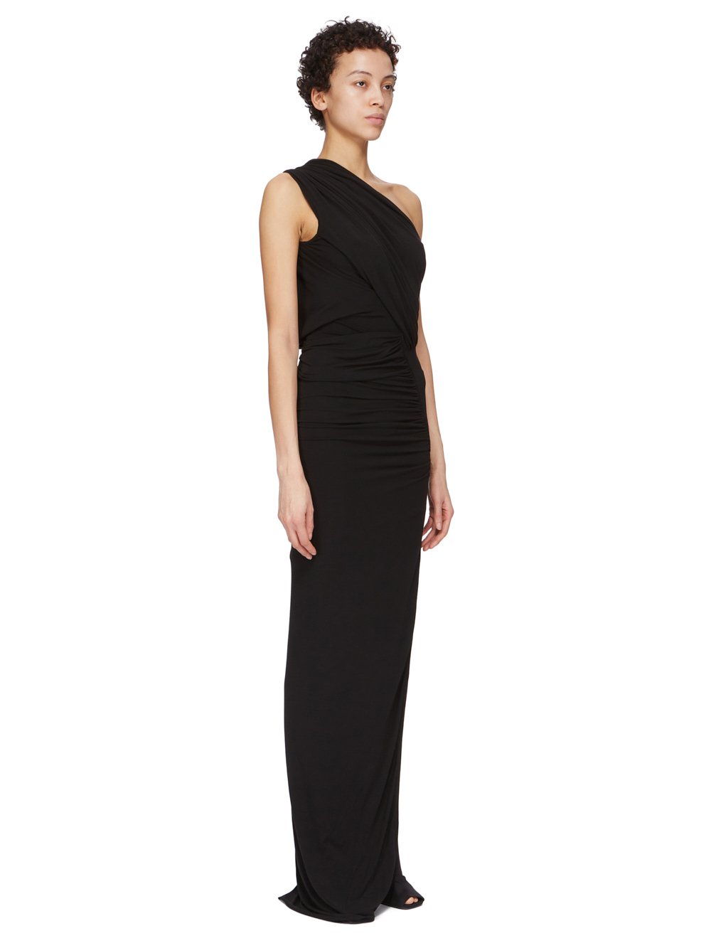 RICK OWENS FW23 LUXOR HERA GOWN IN BLACK MODAL CASHMERE JERSEY