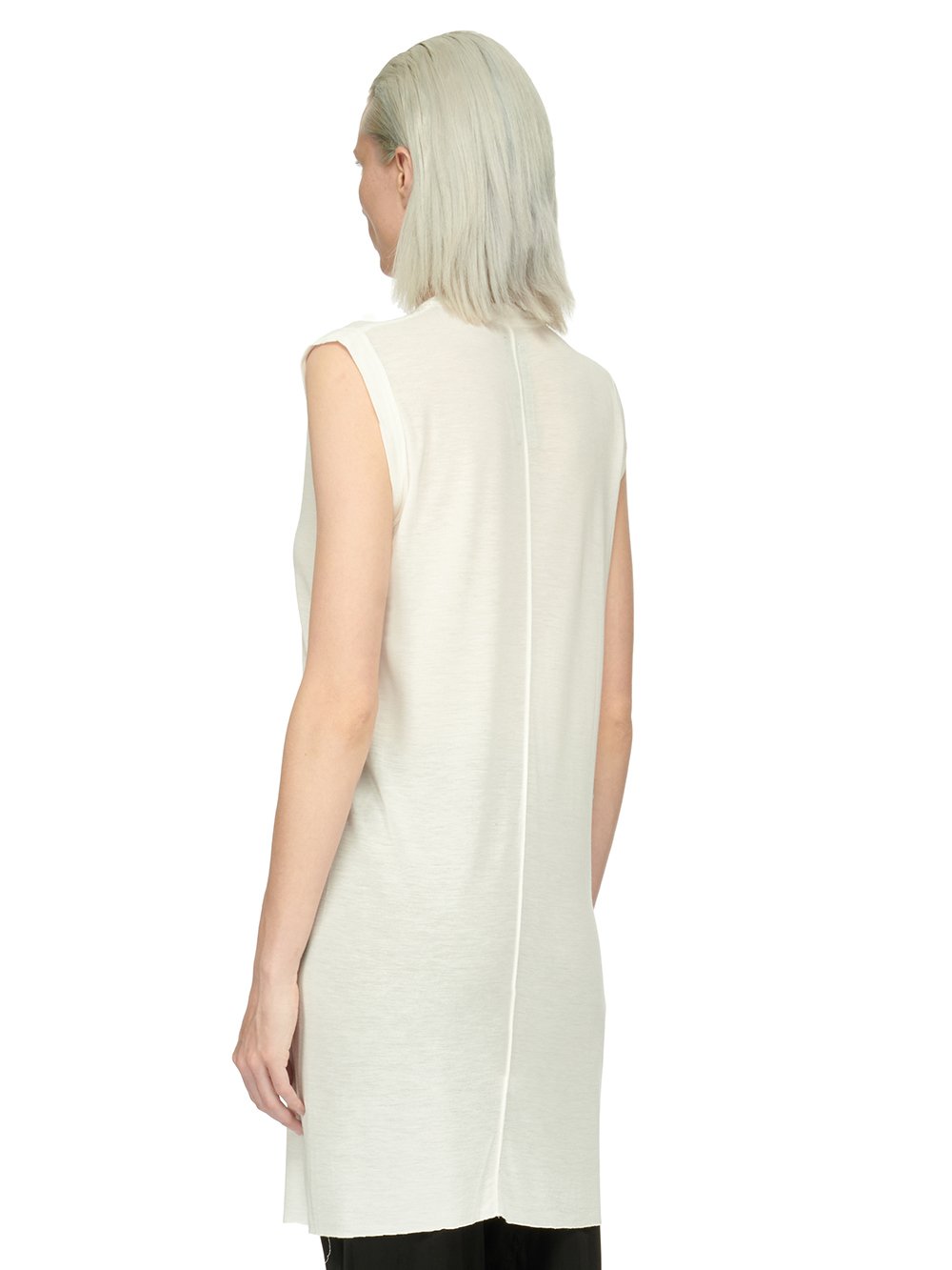 RICK OWENS FOREVER BASIC SL T IN MILK VISCOSE SILK JERSEY