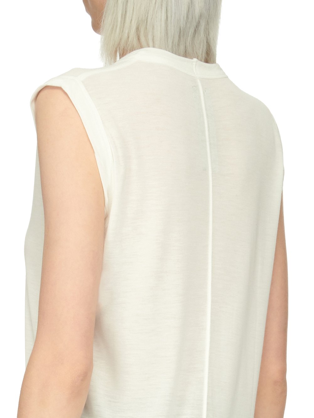 RICK OWENS FOREVER BASIC SL T IN MILK VISCOSE SILK JERSEY