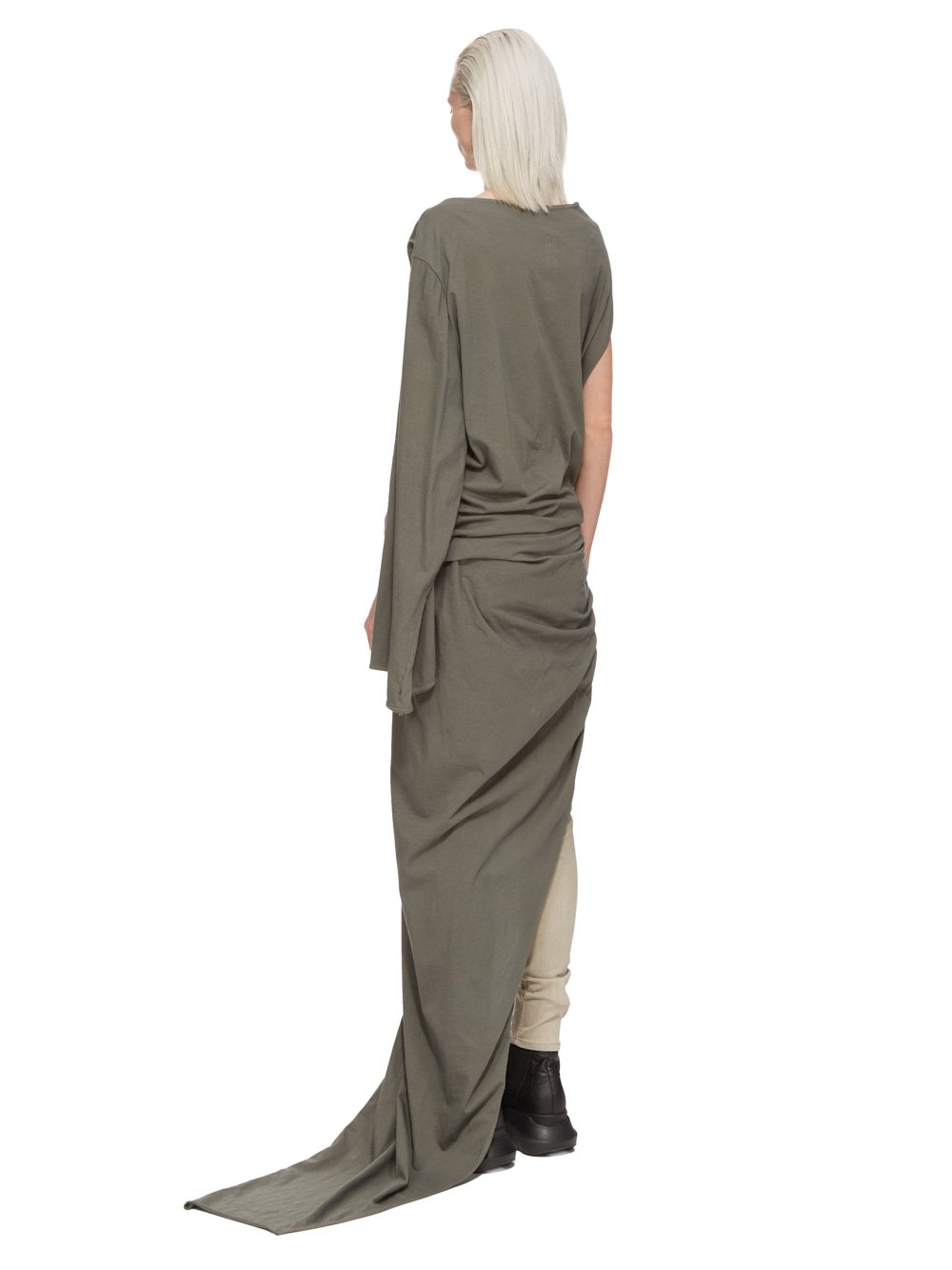 RICK OWENS FW23 LUXOR EDFU GOWN IN HUSTLER BLUE MEDIUM WEIGHT COTTON JERSEY 