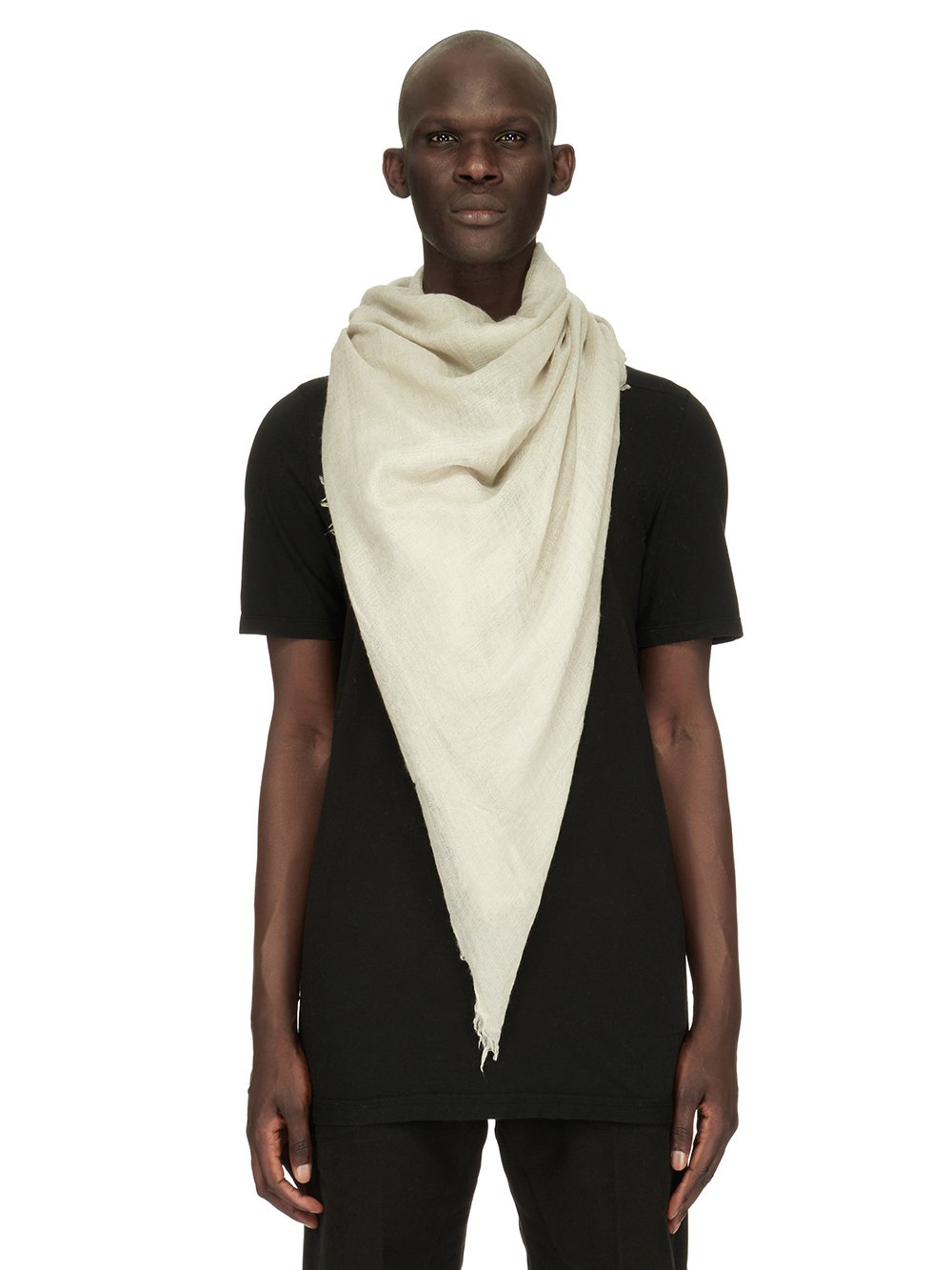 RICK OWENS FW23 LUXOR FOLLO IN PEARL CASHMERE AND SILK