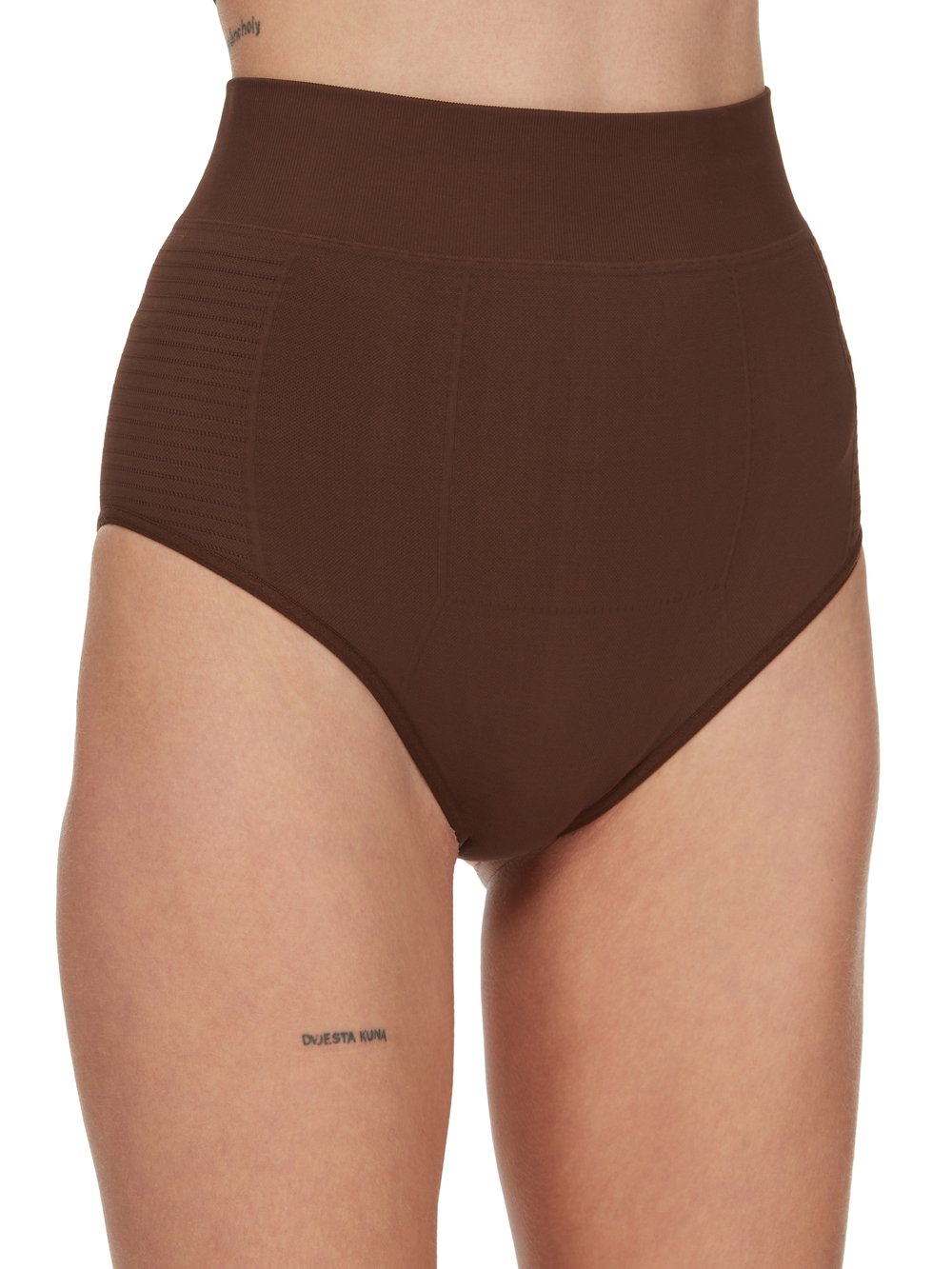 RICK OWENS FW23 LUXOR PANTIES IN BROWN ACTIVE KNIT