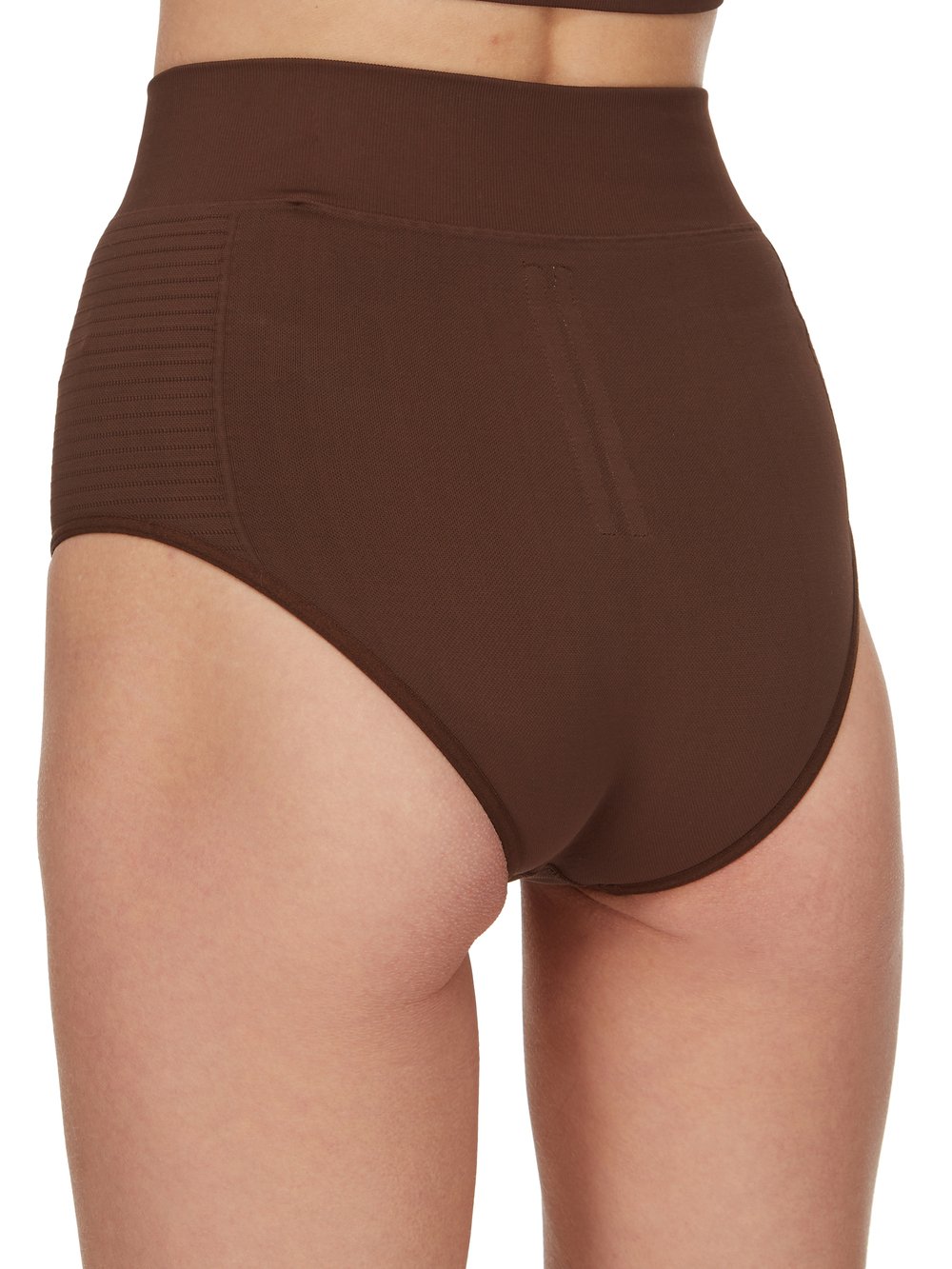 RICK OWENS FW23 LUXOR PANTIES IN BROWN ACTIVE KNIT