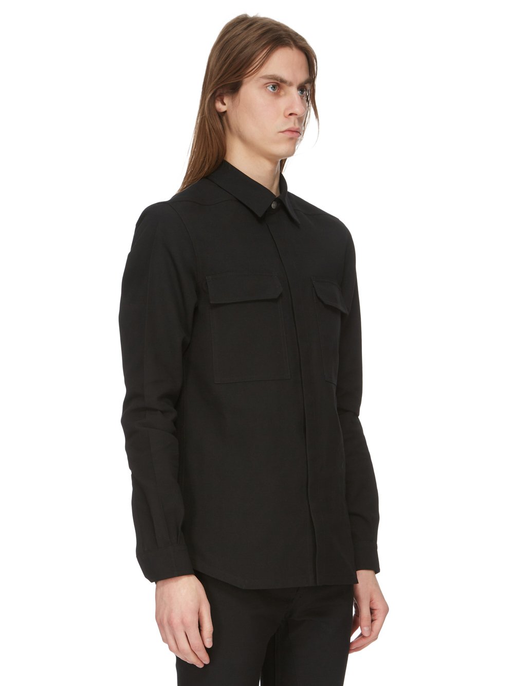 RICK OWENS FW23 LUXOR OUTERSHIRT IN RECYCLED POLYESTER TWILL