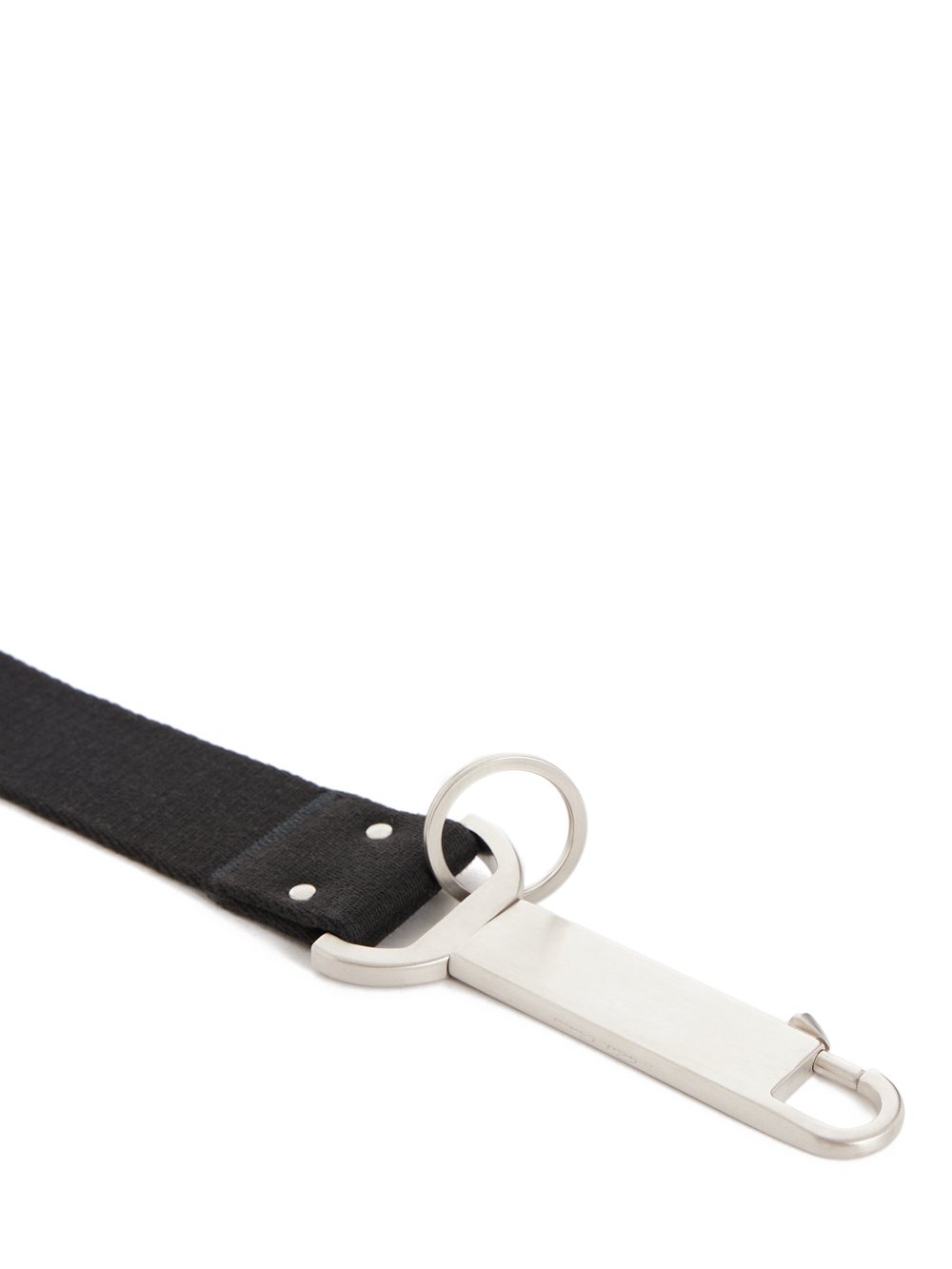 RICK OWENS FW23 LUXOR RICK'S KEYCHAIN IN BLACK COTTON WEBBING