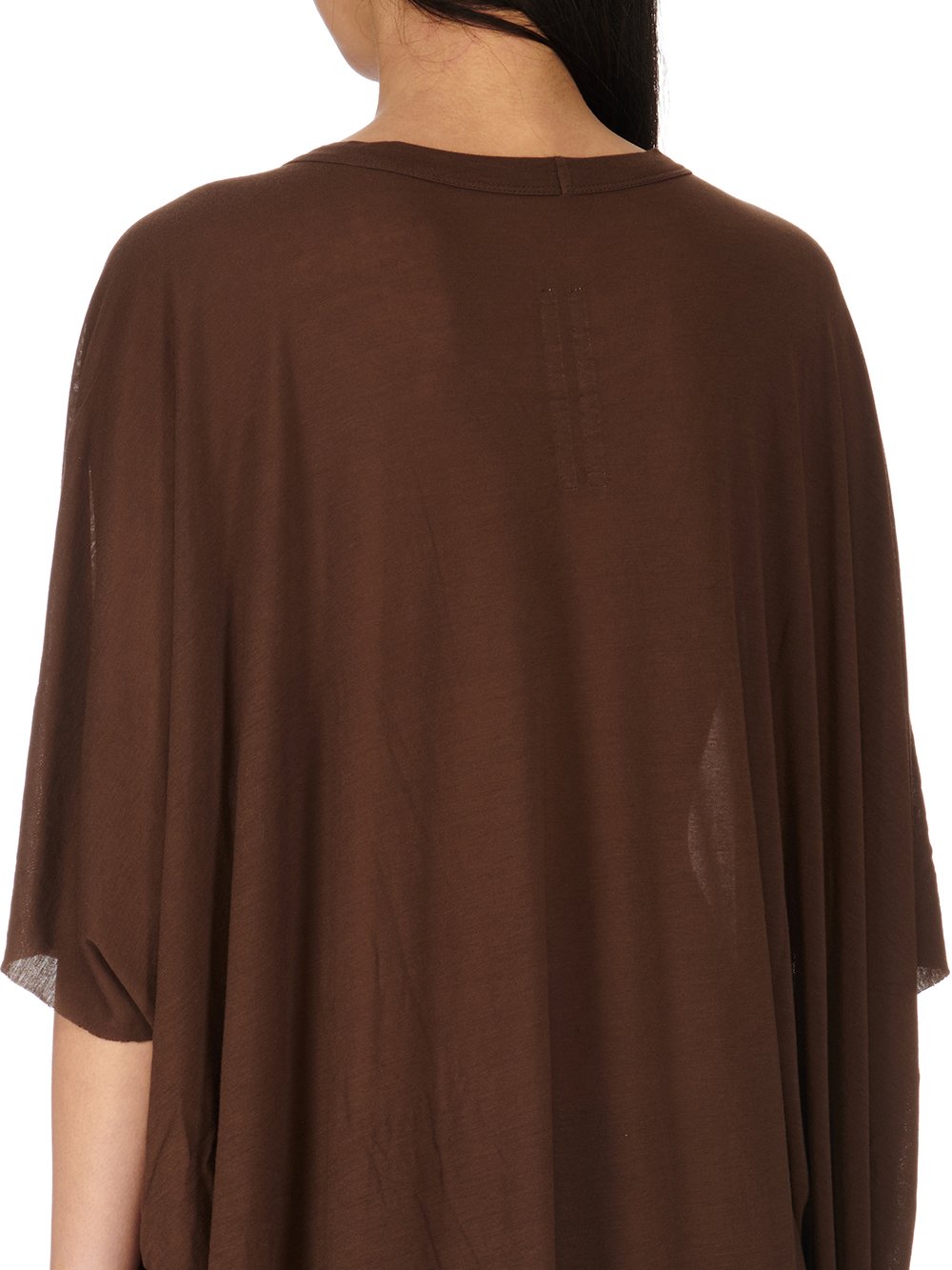 RICK OWENS FW23 LUXOR MINERVA T IN BROWN VISCOSE SILK JERSEY