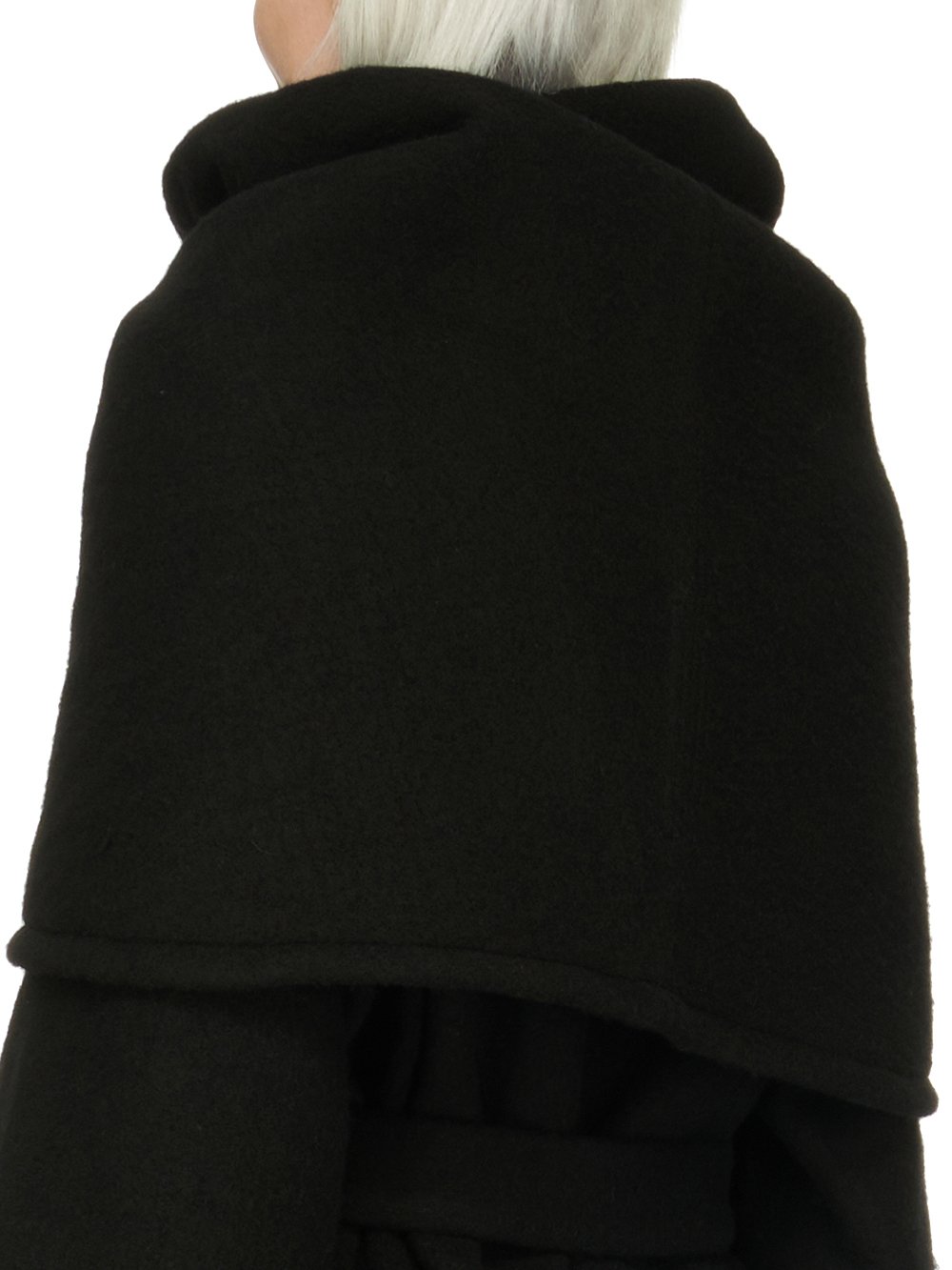 RICK OWENS FW23 LUXOR DAGGER ROBE IN  BLACK BOILED WOOL