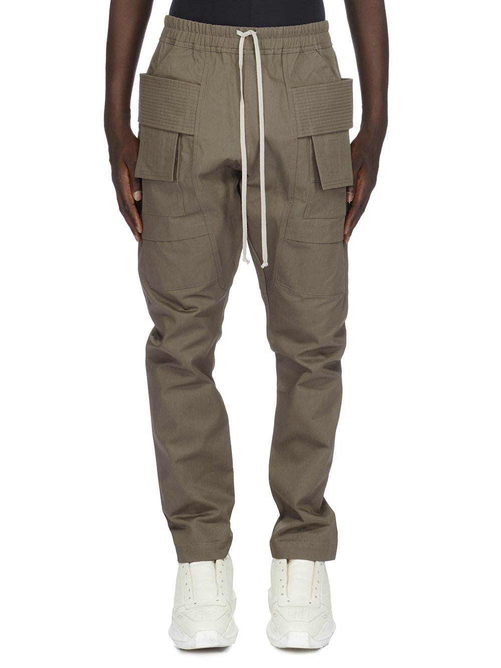 RICK OWENS FW23 LUXOR CREATCH CARGO DRAWSTRING IN DUST COTTON TWILL