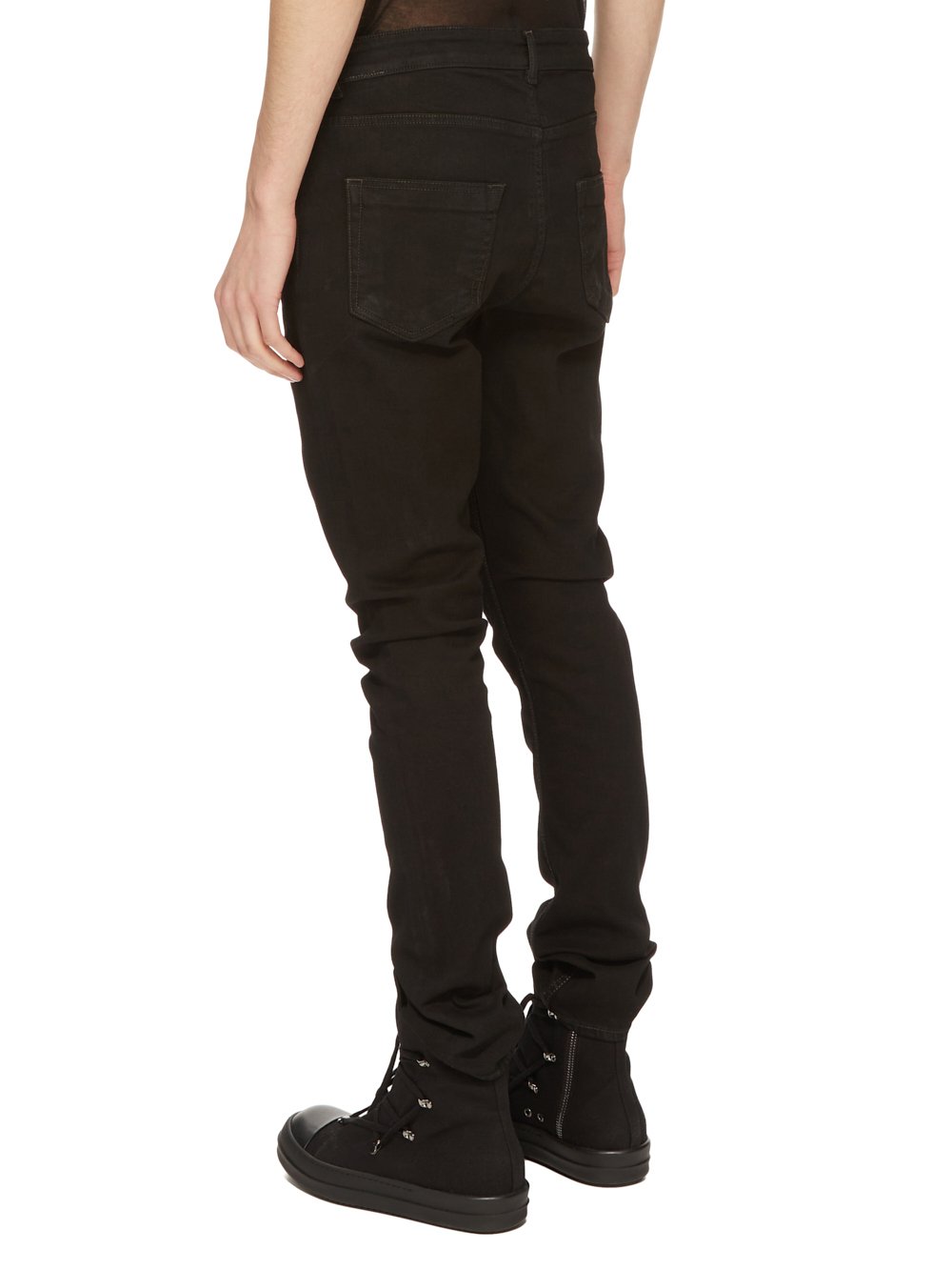 DRKSHDW FW23 LUXOR DETROIT CUT IN BLACKETY BLACK STRETCH DENIM