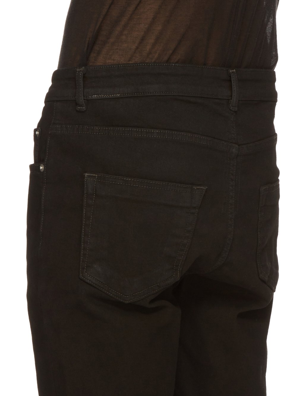 DRKSHDW FW23 LUXOR DETROIT CUT IN BLACKETY BLACK STRETCH DENIM