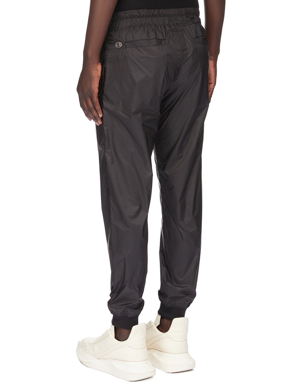 CHAMPION X RICK OWENS JOGGERS IN BLACK RECYCLED NYLON