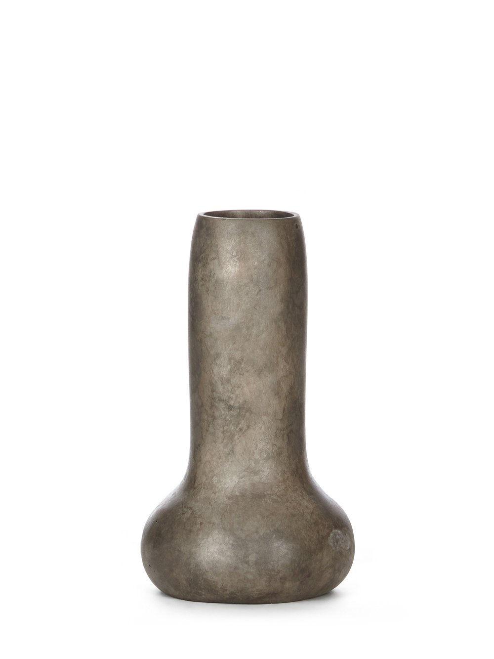 RICK OWENS BUD VASE IN NITRATE BRONZE FEATURES A OVAL SHAPE BOTTOM AND A MIDI-LENGTH NECK.