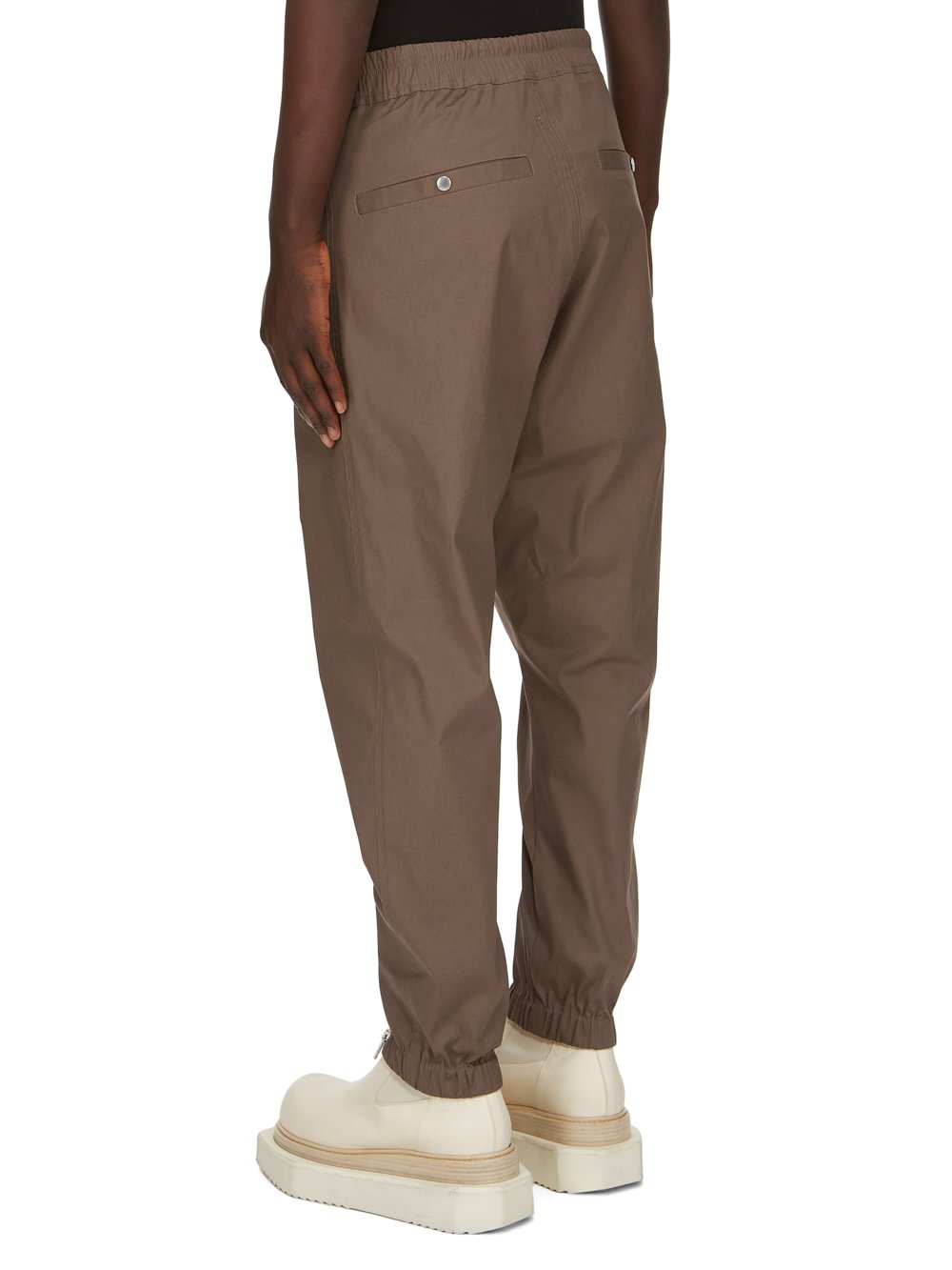 RICK OWENS FW23 LUXOR TECUATL TRACK PANT IN DUST HEAVY COTTON POPLIN