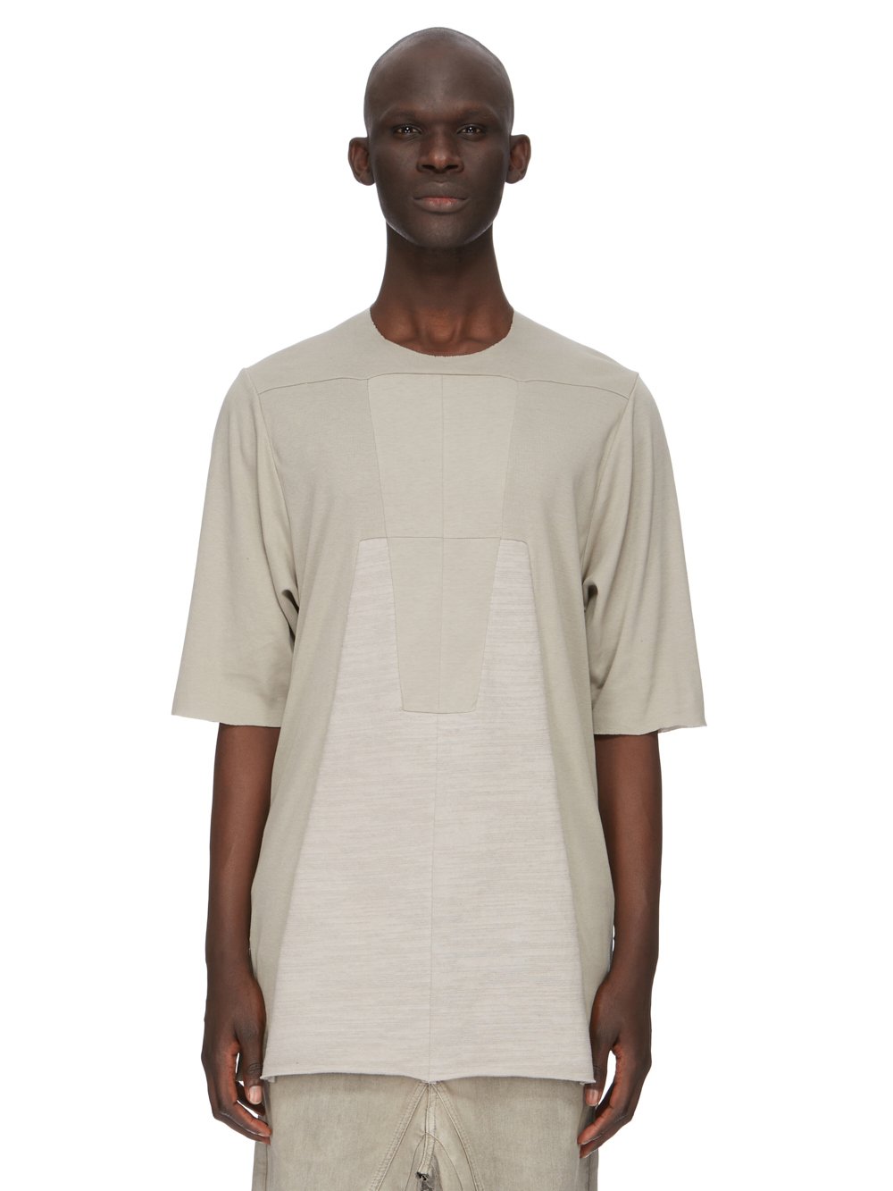 RICK OWENS FW23 LUXOR LUXOR TOP IN PEARL CLASSIC COTTON JERSEY, CLASSIC COTTON RIB JERSEY AND BIGARZATO JERSEY