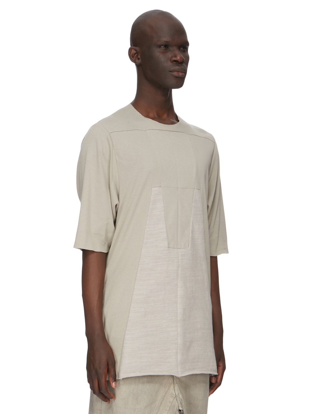 RICK OWENS FW23 LUXOR LUXOR TOP IN PEARL CLASSIC COTTON JERSEY, CLASSIC COTTON RIB JERSEY AND BIGARZATO JERSEY