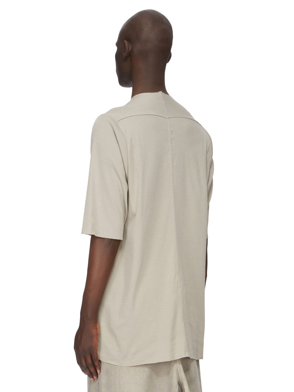 RICK OWENS FW23 LUXOR LUXOR TOP IN PEARL CLASSIC COTTON JERSEY, CLASSIC COTTON RIB JERSEY AND BIGARZATO JERSEY