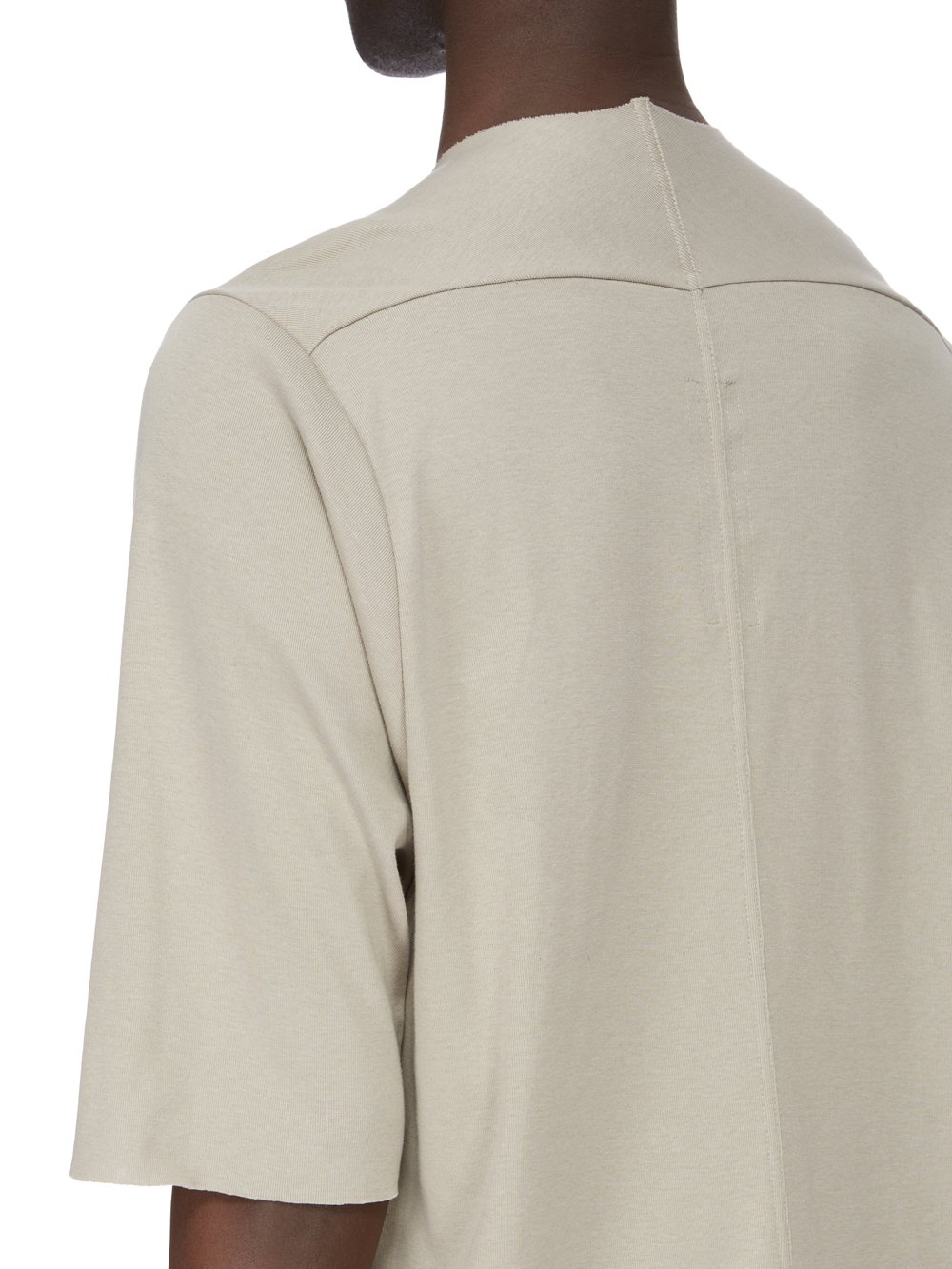 RICK OWENS FW23 LUXOR LUXOR TOP IN PEARL CLASSIC COTTON JERSEY, CLASSIC COTTON RIB JERSEY AND BIGARZATO JERSEY