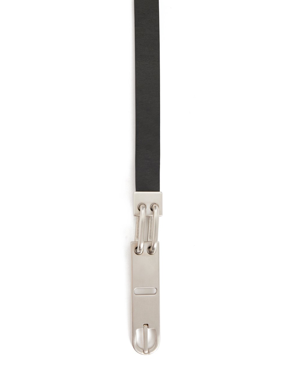 RICK OWENS FW23 LUXOR TONGUE BELT IN BLACK GROPPONE COW LEATHER