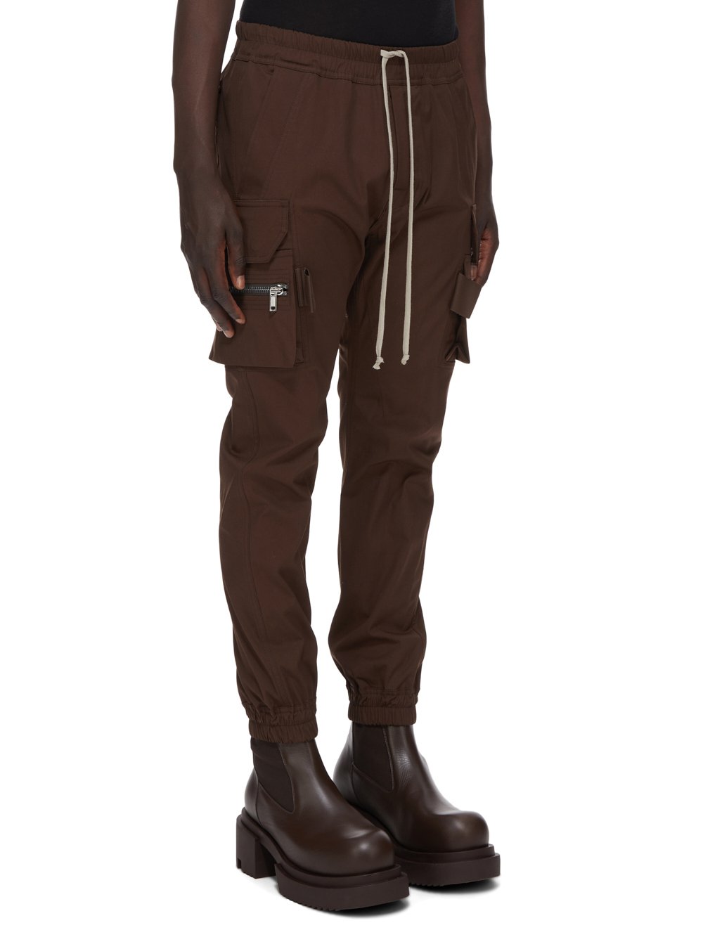 RICK OWENS FW23 LUXOR MASTODON CARGO IN BROWN HEAVY COTTON POPLIN