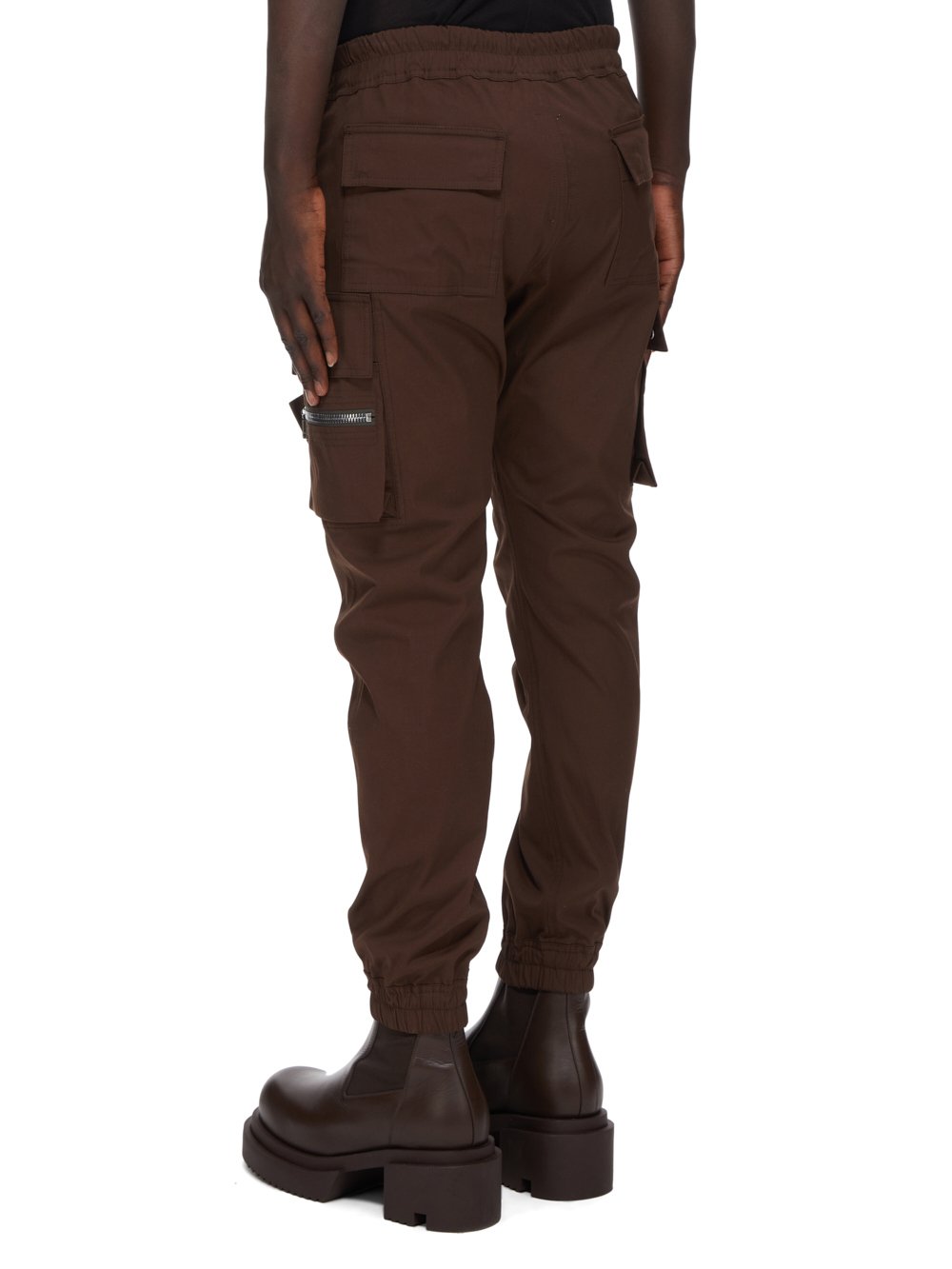 RICK OWENS FW23 LUXOR MASTODON CARGO IN BROWN HEAVY COTTON POPLIN