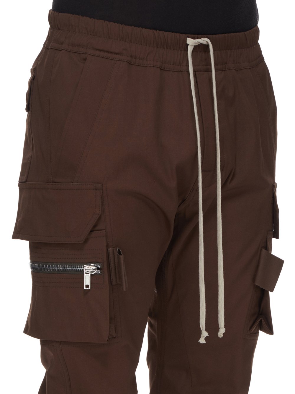 RICK OWENS FW23 LUXOR MASTODON CARGO IN BROWN HEAVY COTTON POPLIN