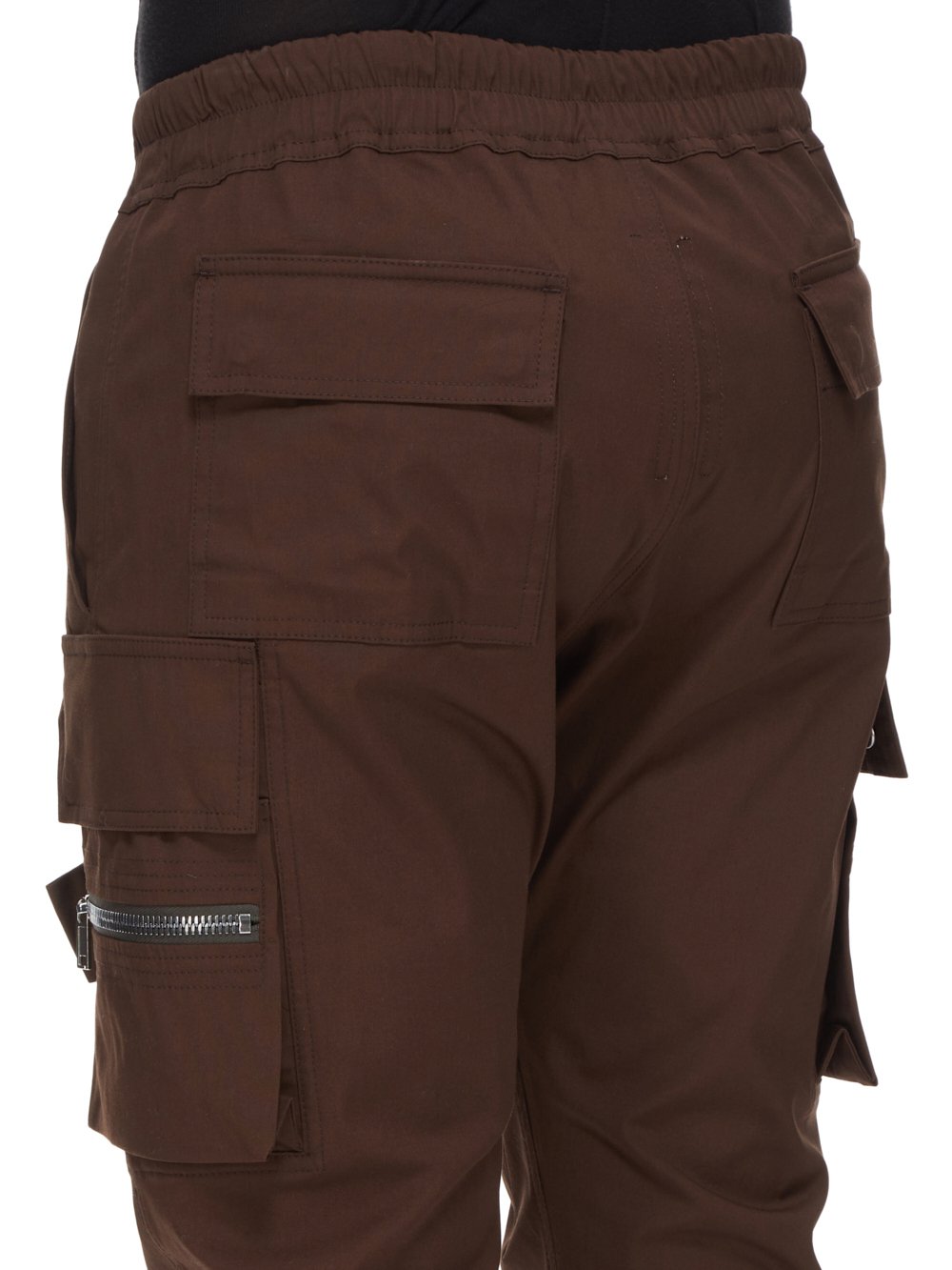 RICK OWENS FW23 LUXOR MASTODON CARGO IN BROWN HEAVY COTTON POPLIN