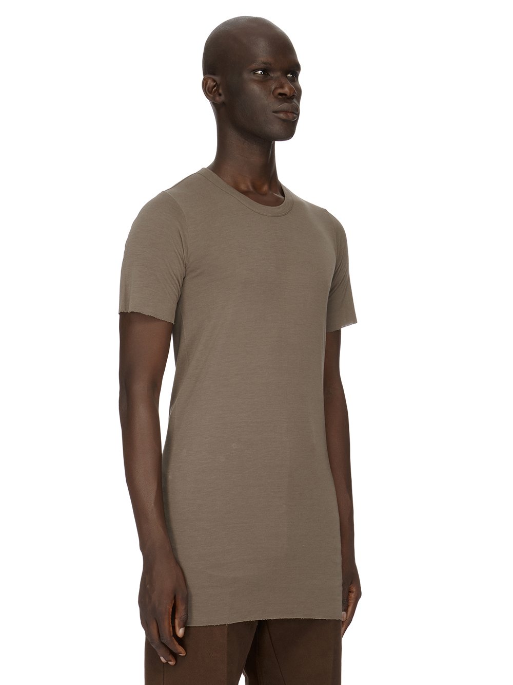 RICK OWENS FW23 LUXOR BASIC SS T IN DUST GREY VISCOSE SILK JERSEY