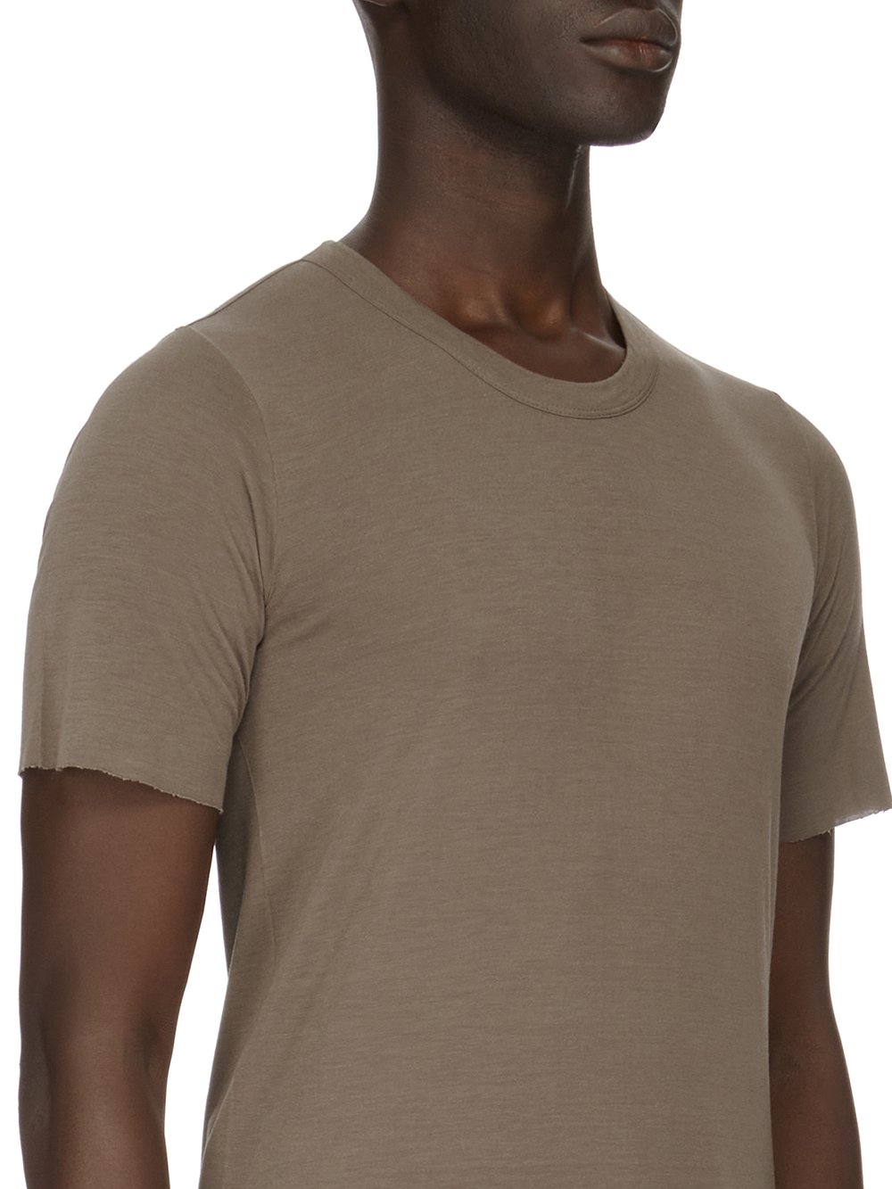 RICK OWENS FW23 LUXOR BASIC SS T IN DUST GREY VISCOSE SILK JERSEY