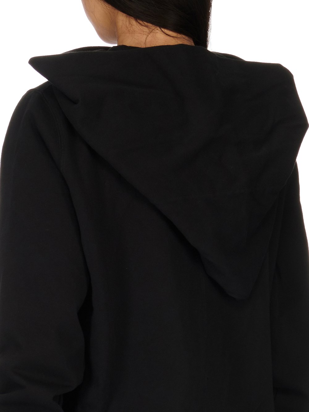 RICK OWENS FW23 LUXOR MOUNTAIN HOODIE IN BLACK COMPACT HEAVY COTTON JERSEY