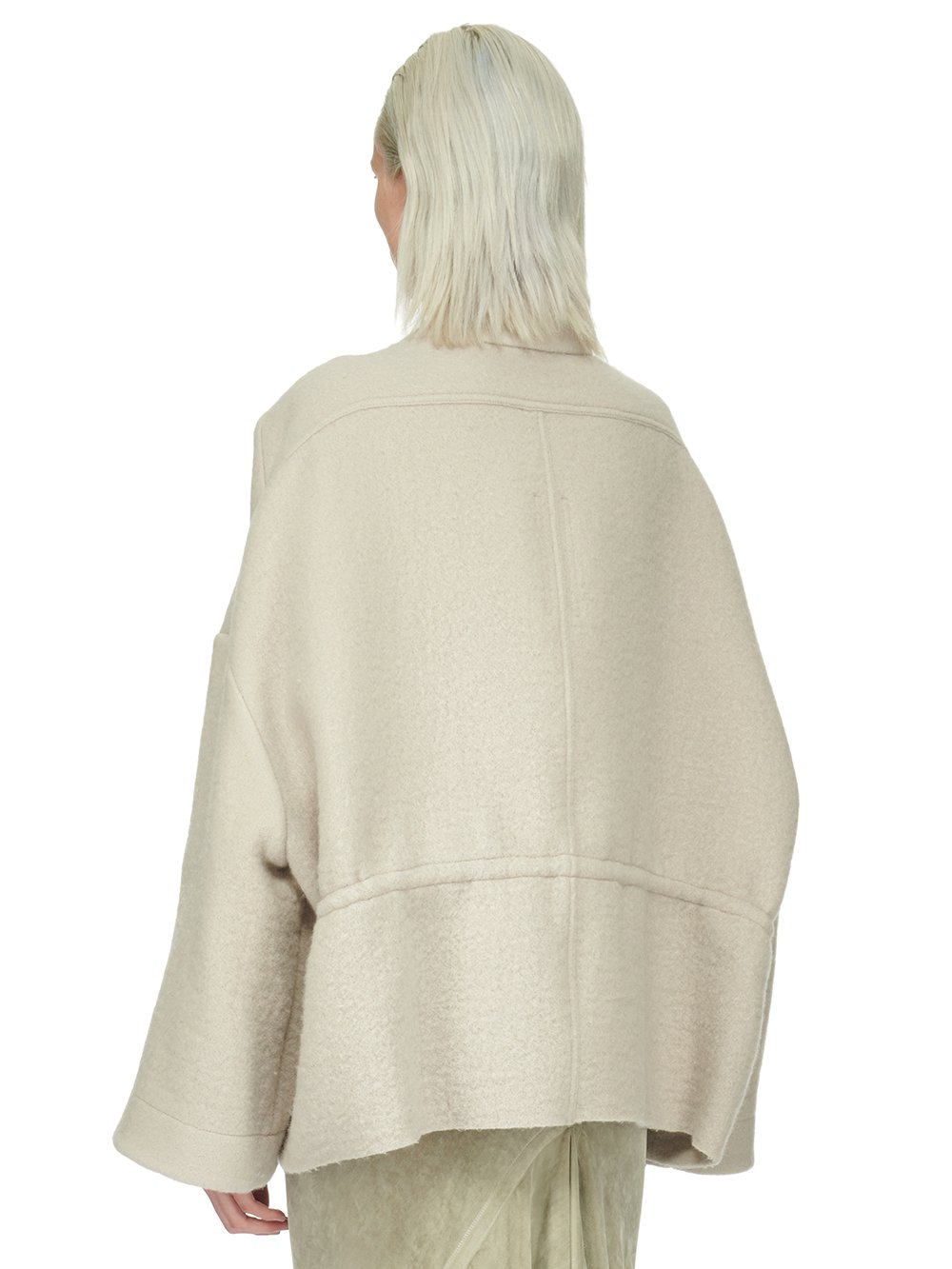 RICK OWENS FW23 LUXOR SAIL JKT IN PEARL BOILED WOOL